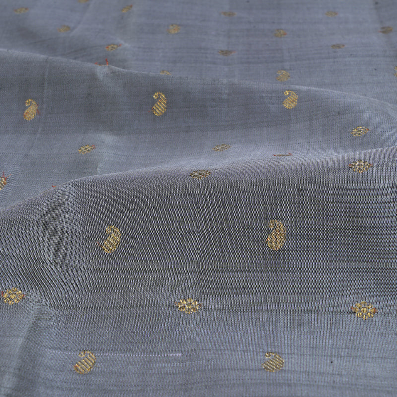 Hayagrivas Grey Kanjivaram Silk Saree with Purple Border - BBD1907C1-1