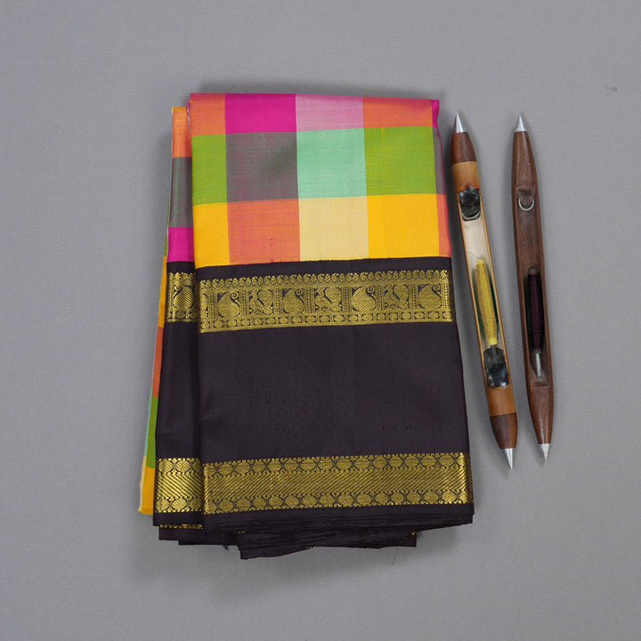 Hayagrivas Handloom Multicolor With Black Silk Saree BBD1909C10-6