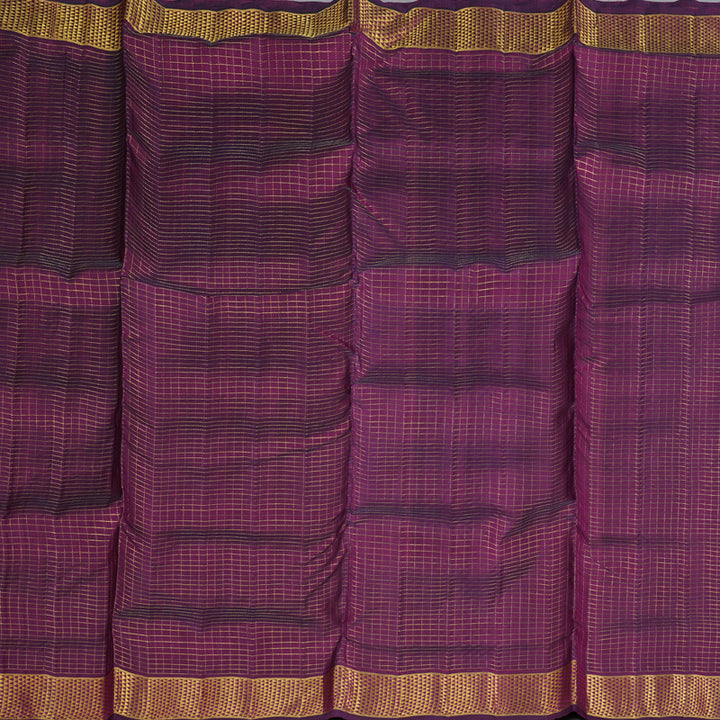 Hayagrivas Dark Purple Handloom Kanjivaram Ten Yards Silk Saree with Dark Purple Border BBD1909C7-2