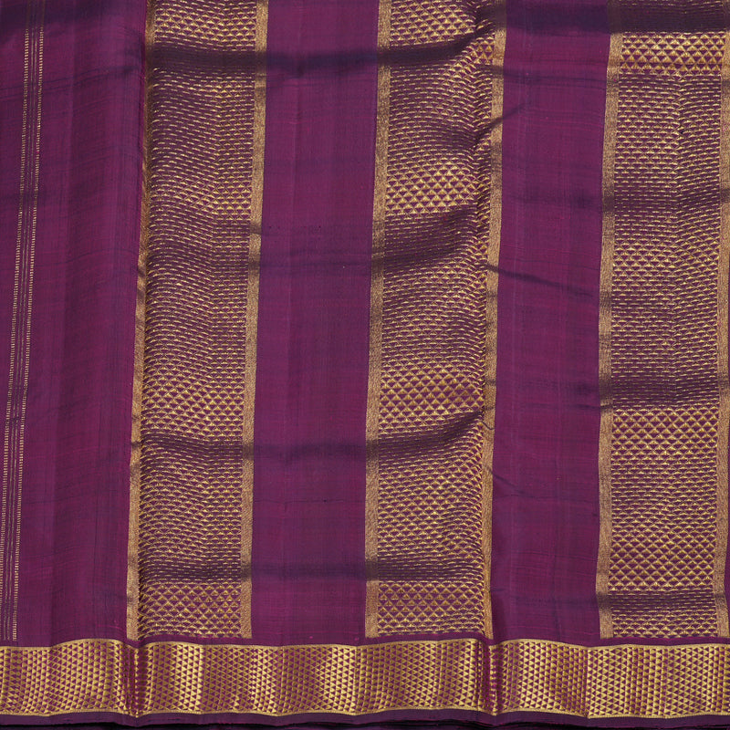 Hayagrivas Dark Purple Handloom Kanjivaram Ten Yards Silk Saree with Dark Purple Border BBD1909C7-2