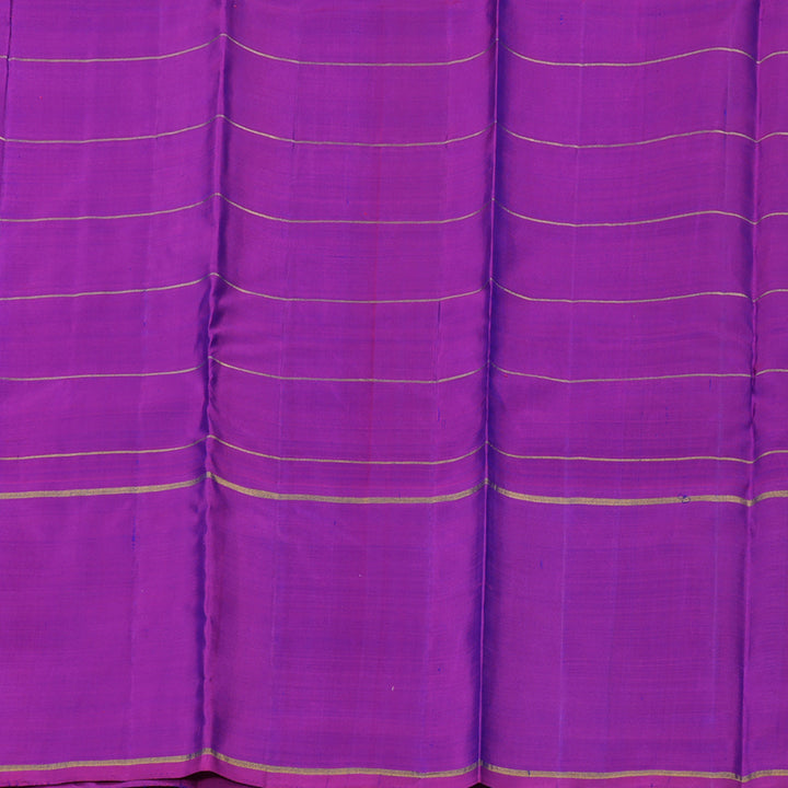 Hayagrivas Peacock Blue Handloom Kanjivaram Silk Saree with Purple Border BBD1921C7-3
