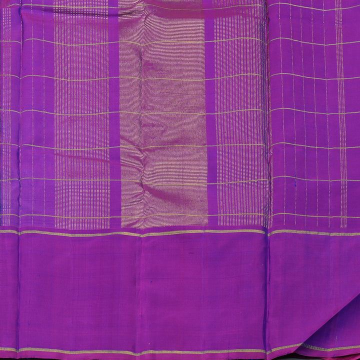 Hayagrivas Peacock Blue Handloom Kanjivaram Silk Saree with Purple Border BBD1921C7-3