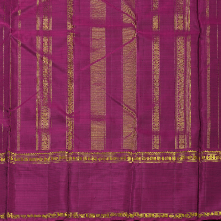 Hayagrivas Handloom Black Kanjivaram Silk Saree with Ganga Jamuna border BBD1934C6-2
