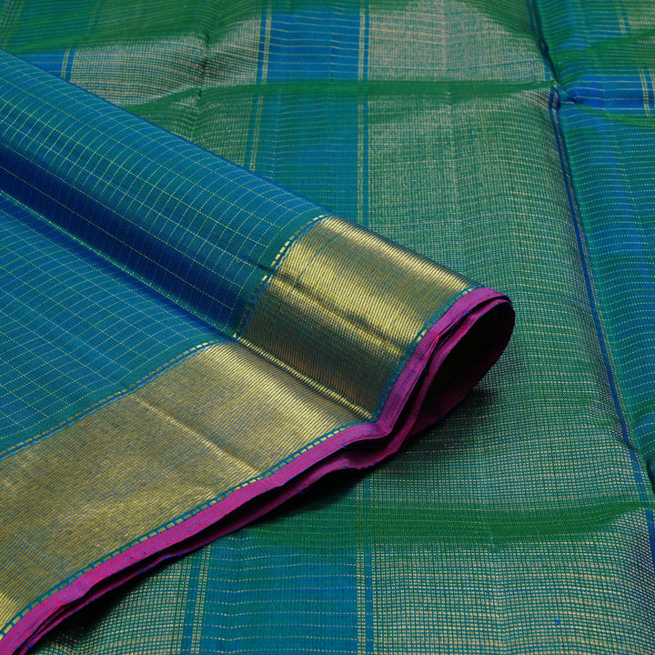 Hayagrivas Peacock Blue Handloom Kanjivaram Silk Saree BBD195E1-6