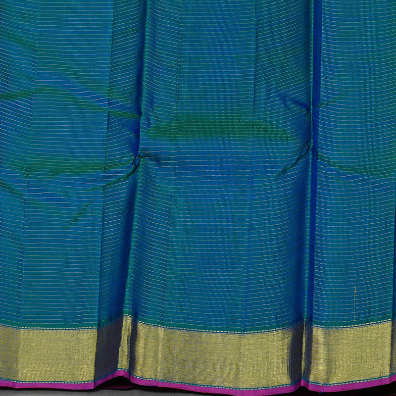 Hayagrivas Peacock Blue Handloom Kanjivaram Silk Saree BBD195E1-6