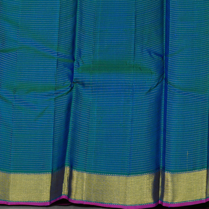 Hayagrivas Peacock Blue Handloom Kanjivaram Silk Saree BBD195E1-6
