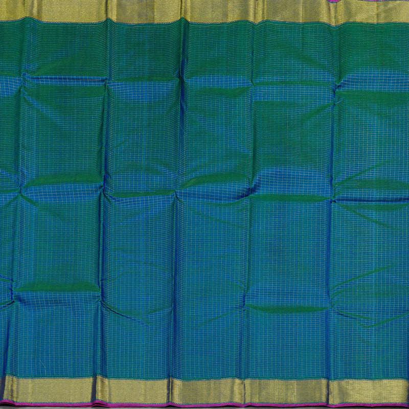 Hayagrivas Peacock Blue Handloom Kanjivaram Silk Saree BBD195E1-6