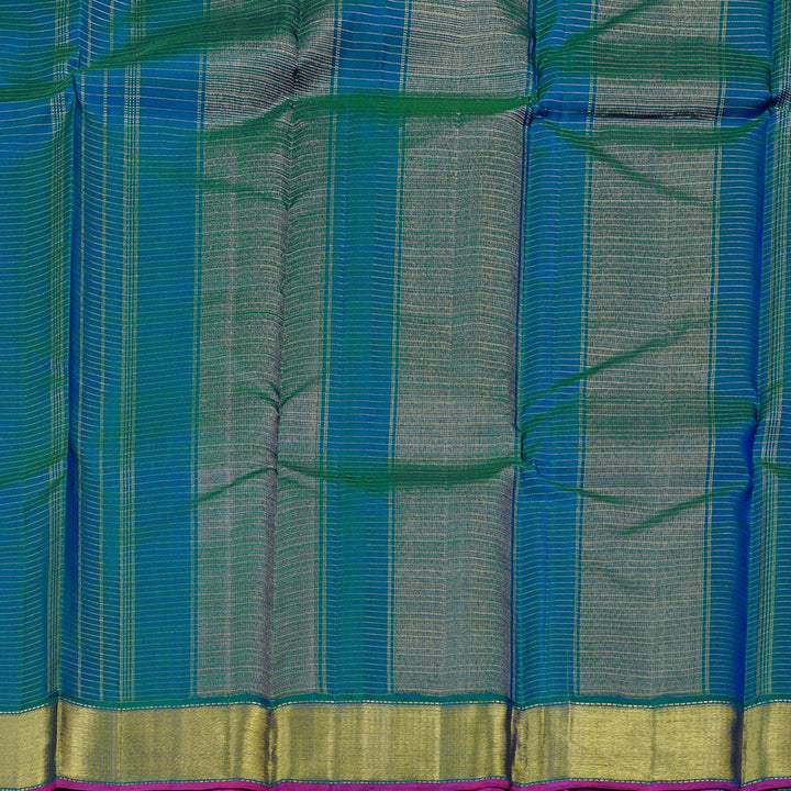 Hayagrivas Peacock Blue Handloom Kanjivaram Silk Saree BBD195E1-6