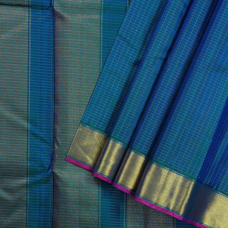 Hayagrivas Peacock Blue Handloom Kanjivaram Silk Saree BBD195E1-6