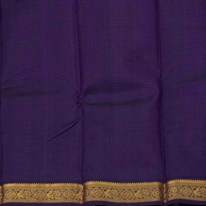 Hayagrivas Handloom Multicolour Checks Kanjivaram Silk Saree with Violet border BBD1979C5-4