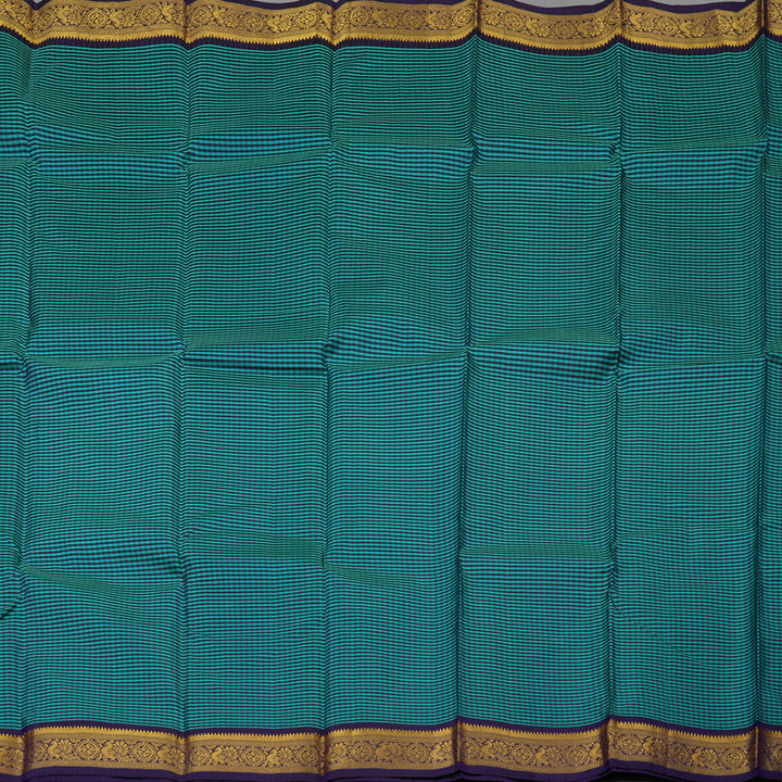 Hayagrivas Handloom Multicolour Checks Kanjivaram Silk Saree with Violet border BBD1979C5-4