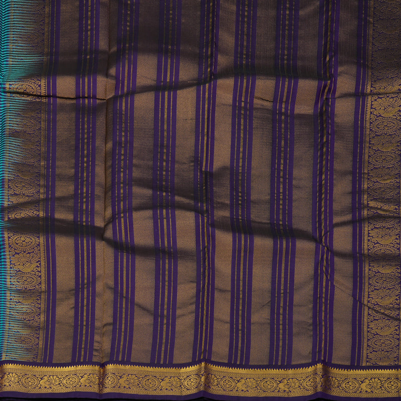 Hayagrivas Handloom Multicolour Checks Kanjivaram Silk Saree with Violet border BBD1979C5-4