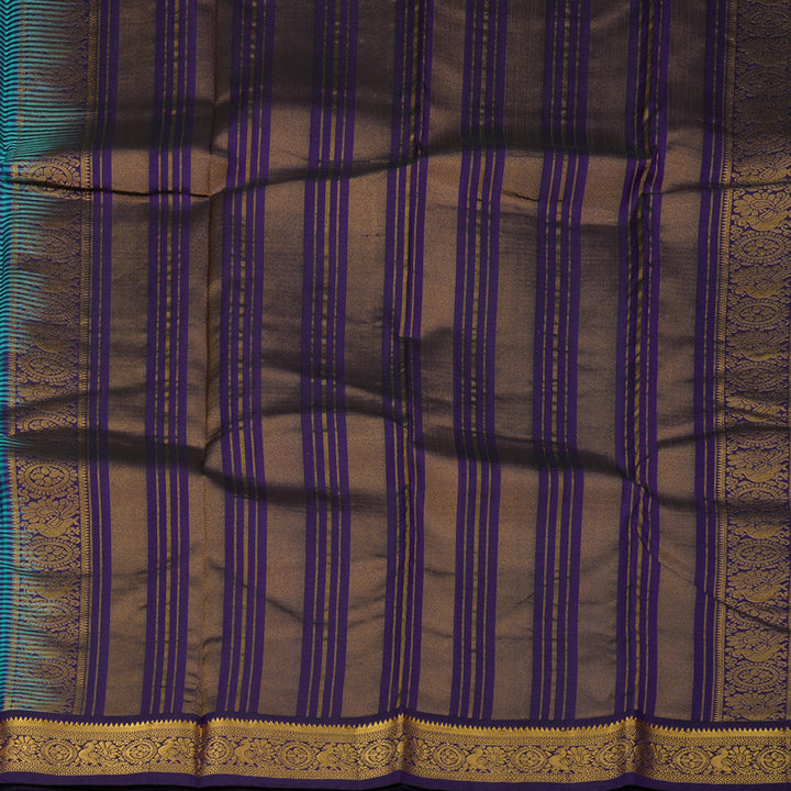 Hayagrivas Handloom Multicolour Checks Kanjivaram Silk Saree with Violet border BBD1979C5-4