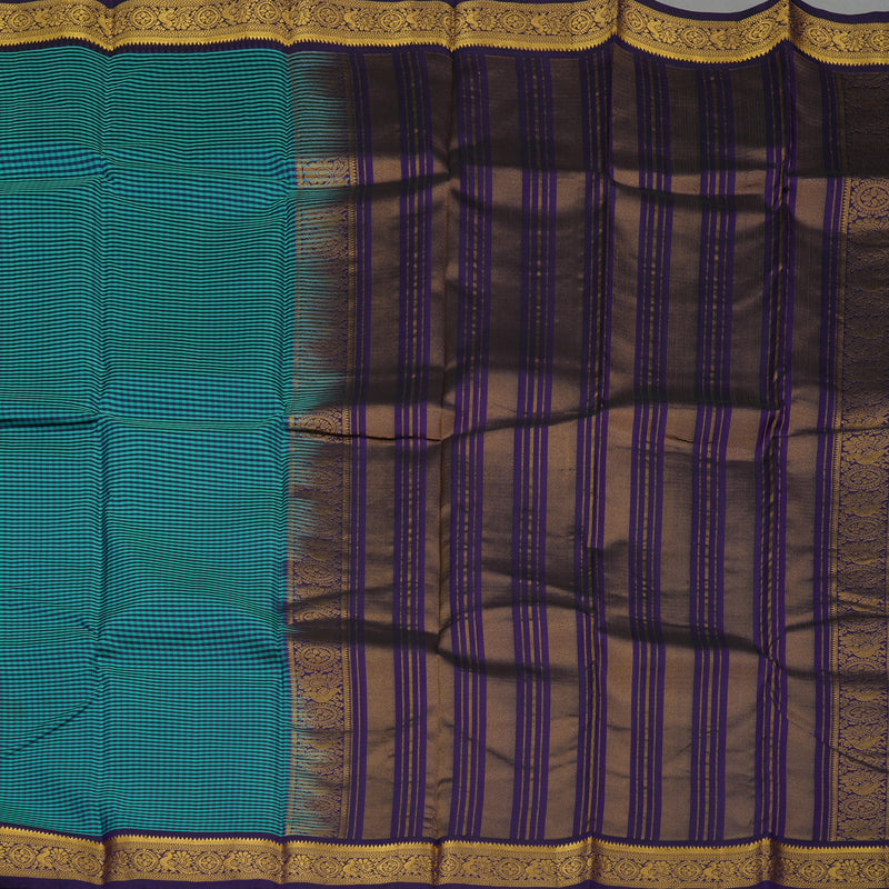 Hayagrivas Handloom Multicolour Checks Kanjivaram Silk Saree with Violet border BBD1979C5-4