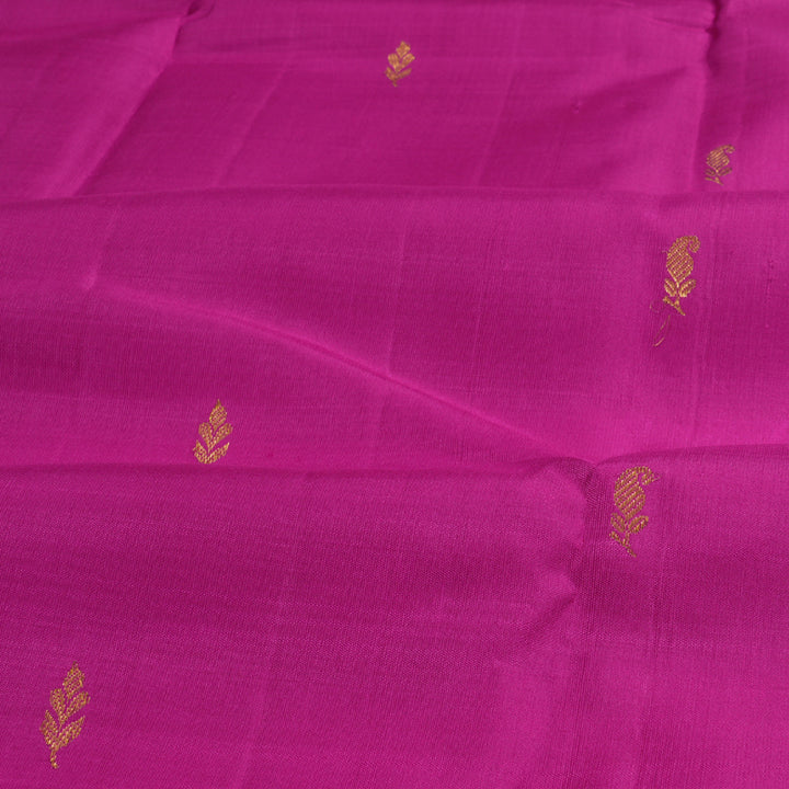 Hayagrivas Pink Kanjivaram Silk Saree with Half White Border BBD1980C7-1