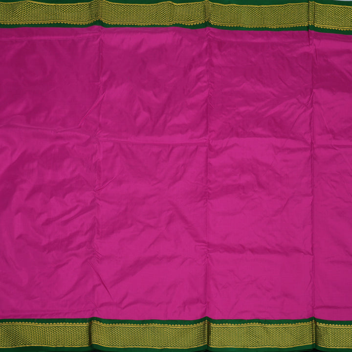 Hayagrivas Handloom Magenta Ten Yards Silk Saree with Bottle Green Border BBD1990C1-79