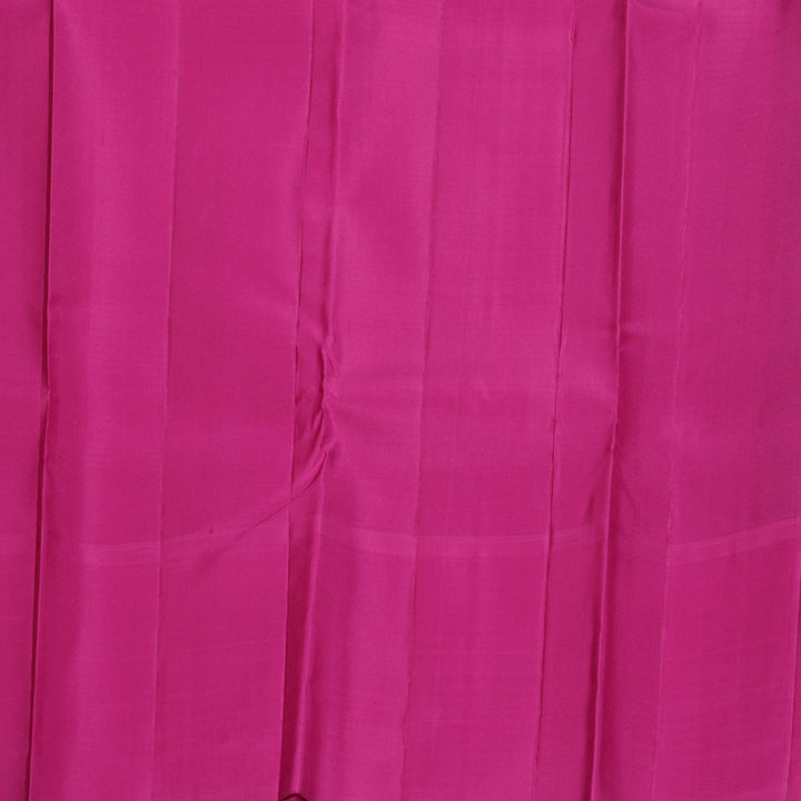 Hayagrivas Black And White Muted Checks Handloom Kanjivaram Silk Saree with Pink Border BBD1991C1-1