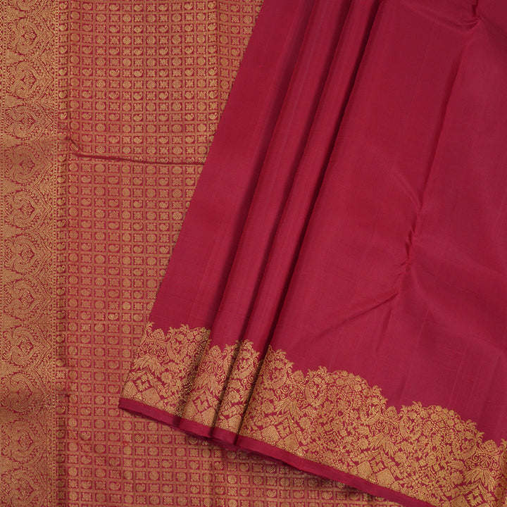 Hayagrivas Maroon Kanjivaram Silk Saree BBD199E7-1