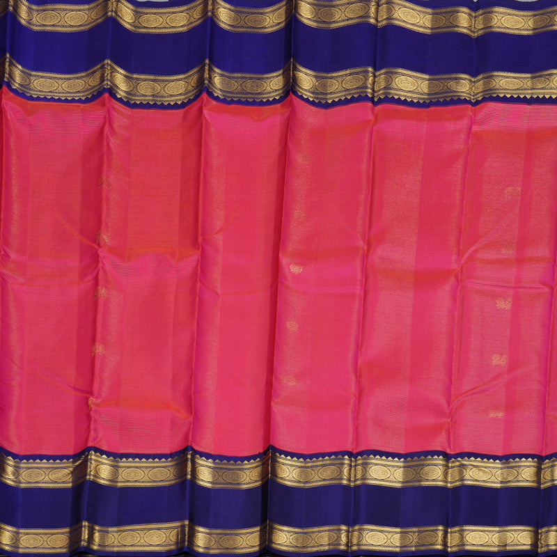 Hayagrivas Redish Pink Kanjivaram Silk Saree with Blue Border - BBD2019C3-1