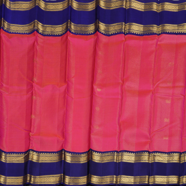 Hayagrivas Redish Pink Kanjivaram Silk Saree with Blue Border - BBD2019C3-1