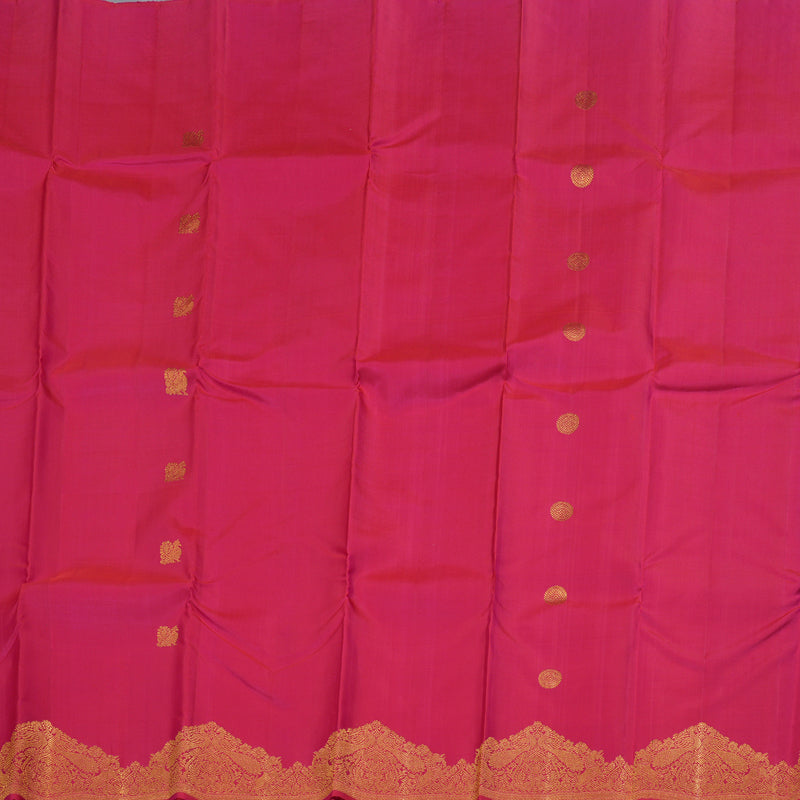 Hayagrivas Reddish Pink Kanjivaram Silk Saree with Reddish Pink Border BBD212E3-1