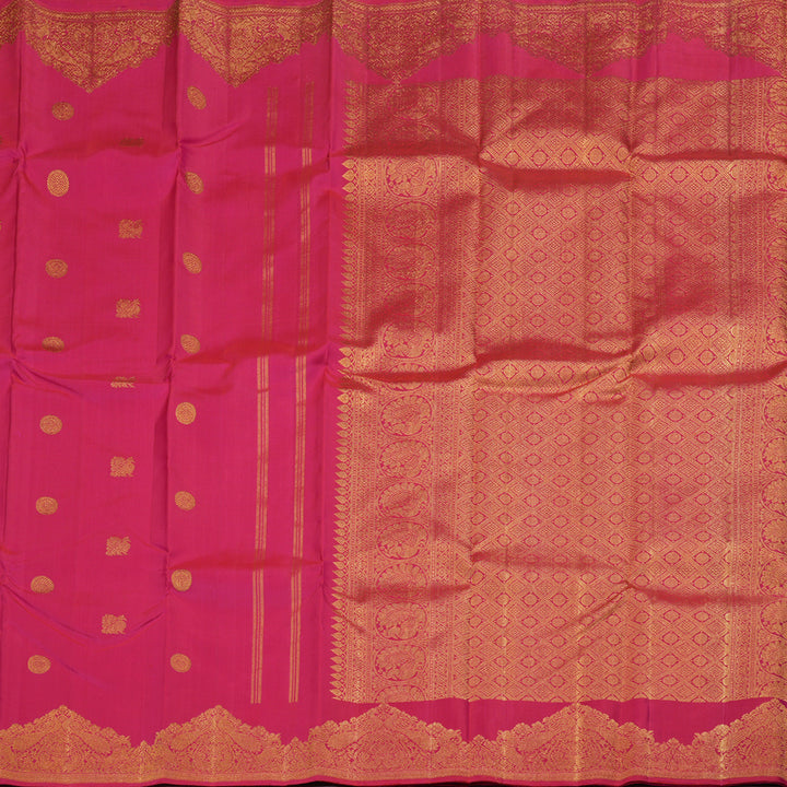 Hayagrivas Reddish Pink Kanjivaram Silk Saree with Reddish Pink Border BBD212E3-1