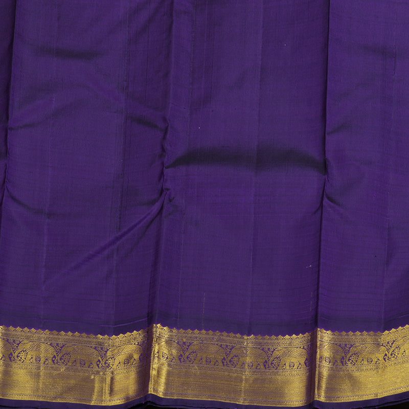 Hayagrivas Beige Kanjivaram Silk Saree with Purplish Blue Border - BBD225E1-1