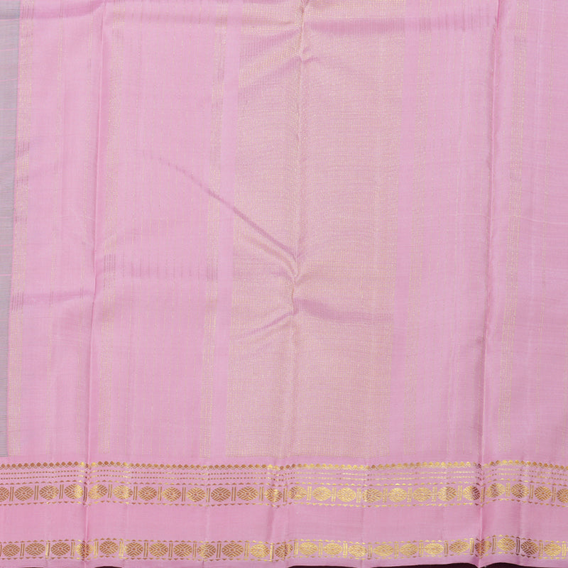 Hayagrivas Pastel Green Kanjivaram Silk Saree with Rose Pink Border BBD228E4-2