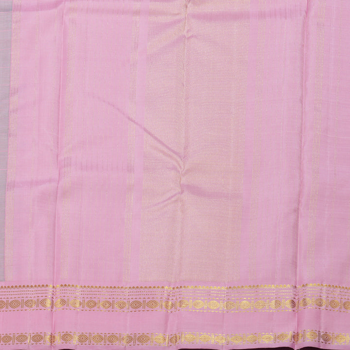 Hayagrivas Pastel Green Kanjivaram Silk Saree with Rose Pink Border BBD228E4-2