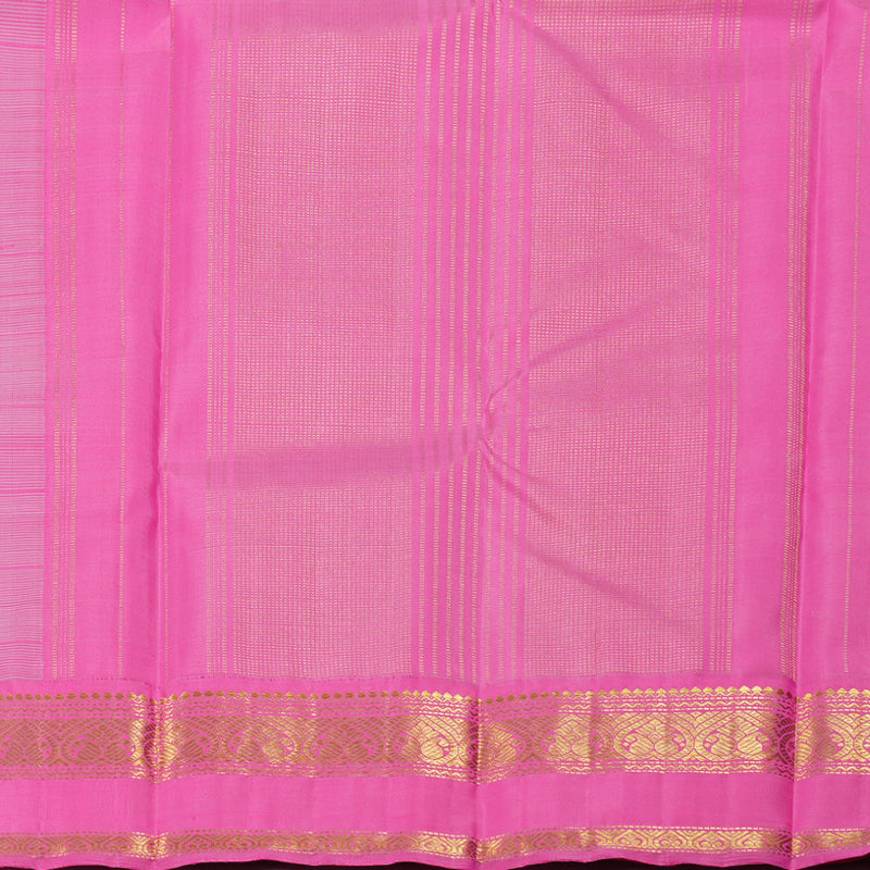 Hayagrivas Steel Grey Kanjivaram Silk Saree with Pink Border BBD228E4-4