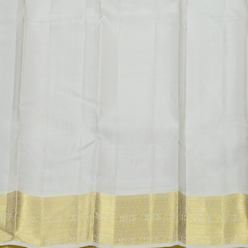 Hayagrivas Purple Kanjivaram Silk Saree with Half White Border BBD235E8-3