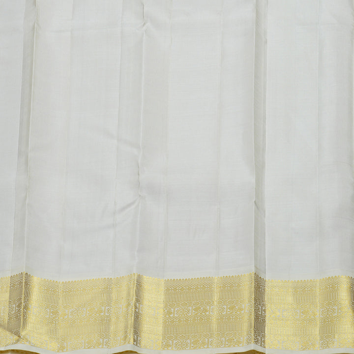 Hayagrivas Purple Kanjivaram Silk Saree with Half White Border BBD235E8-3