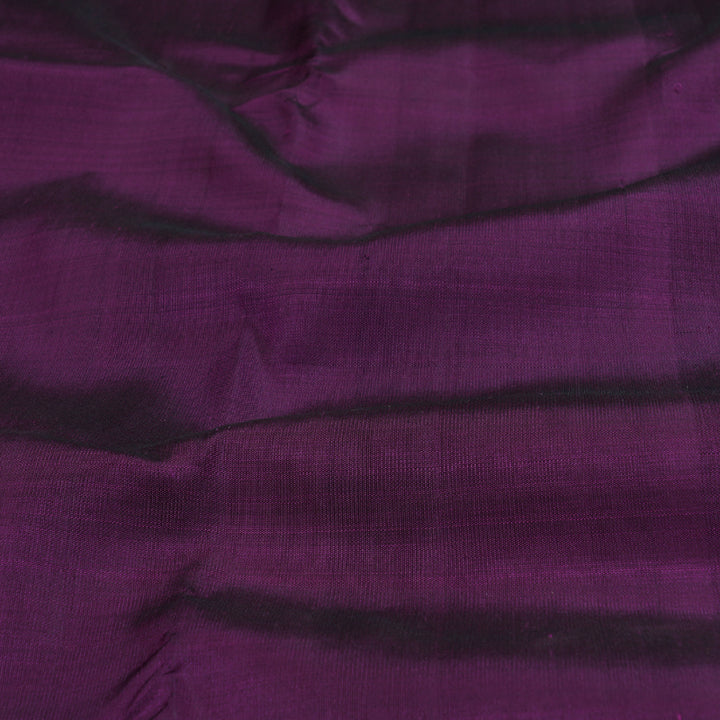 Hayagrivas Purple Kanjivaram Silk Saree with Turquoise Border  - BBD235E8-4