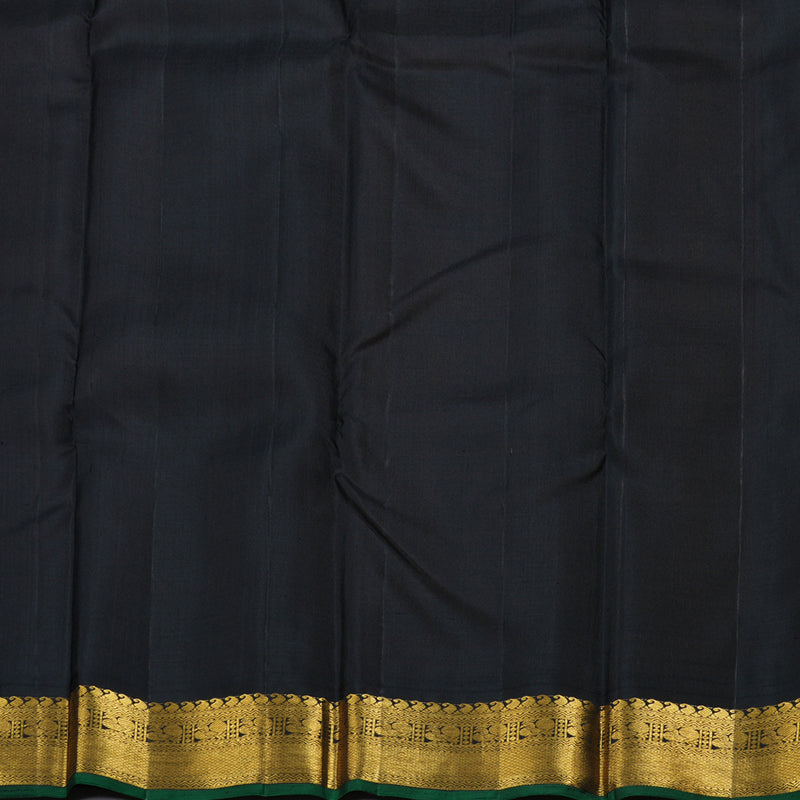 Hayagrivas Handloom Korvai Mango Yellow With Black Kanjivaram Silk Saree BBD236E3-1