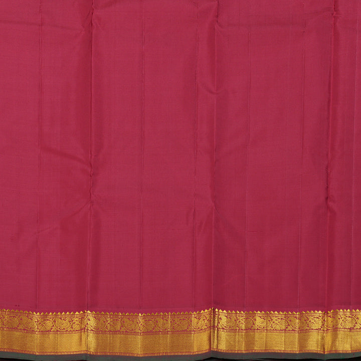 Hayagrivas Mango Yellow Kanjivaram Silk Saree with Maroon Border BBD236E3-3