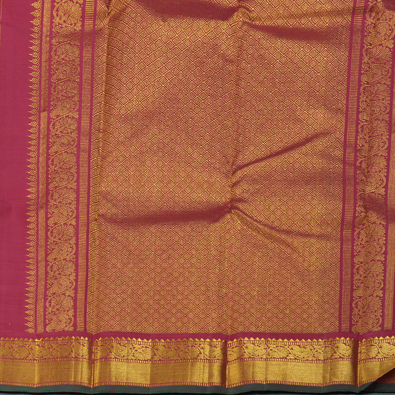 Hayagrivas Mango Yellow Kanjivaram Silk Saree with Maroon Border BBD236E3-3