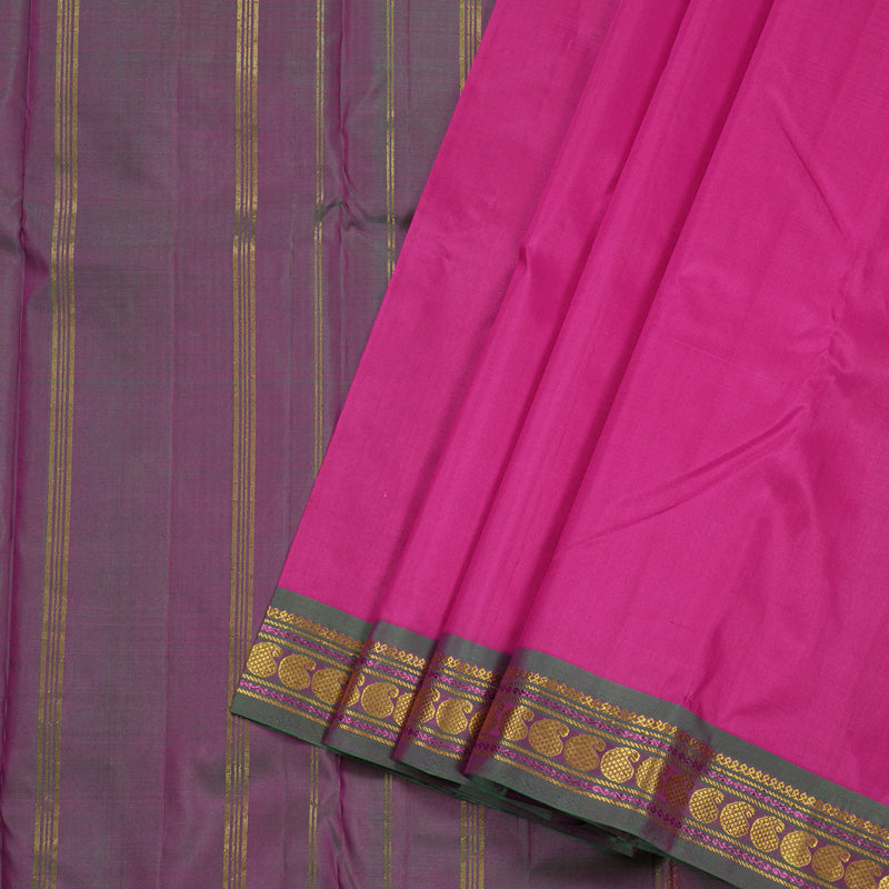 Hayagrivas Pink Handloom Kanjivaram Silk Saree with Mandhalir Border BBD237E1-5