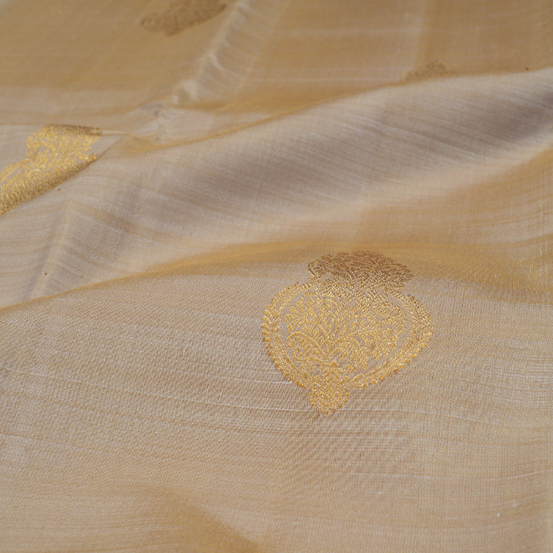 Hayagrivas Beige Kanjivaram Silk Saree with Pink Border BBD238E9-3