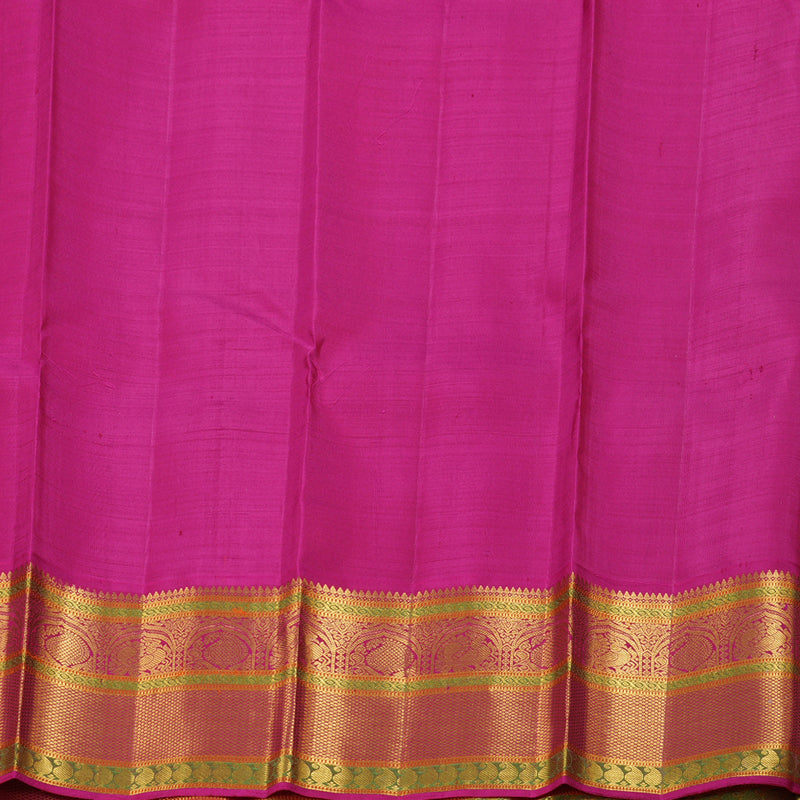 Hayagrivas Beige Kanjivaram Silk Saree with Pink Border BBD238E9-3