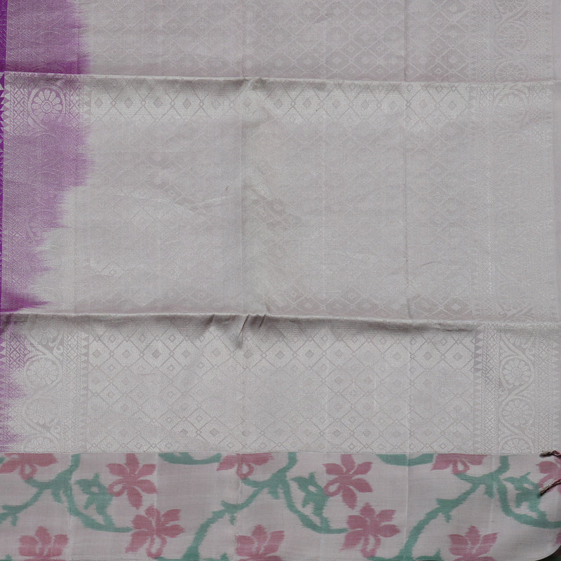 Hayagrivas Royal Purple Handloom Soft Silk Saree with Ash Grey Border BBD242E4-6