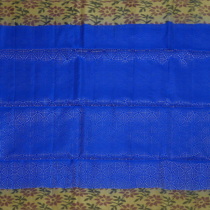 Hayagrivas Blue Handloom Soft Silk Saree with Sandal Beige Border BBD242E4-9