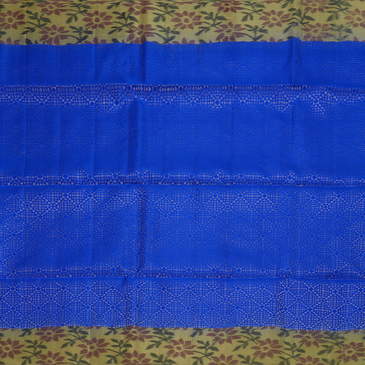 Hayagrivas Blue Handloom Soft Silk Saree with Sandal Beige Border BBD242E4-9