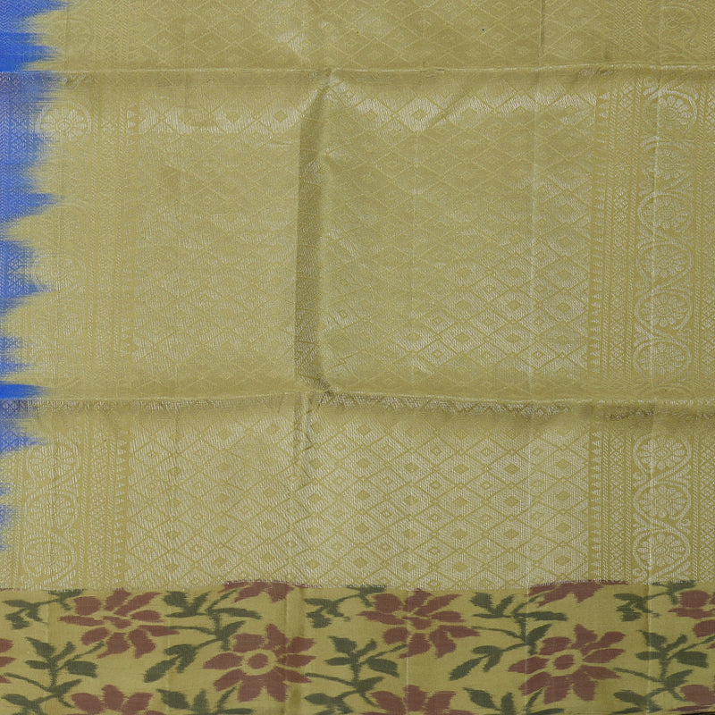 Hayagrivas Blue Handloom Soft Silk Saree with Sandal Beige Border BBD242E4-9