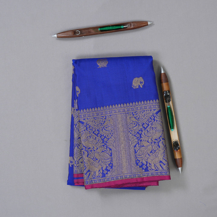 Hayagrivas Blue Kanjivaram Silk Saree BBD256E10-1