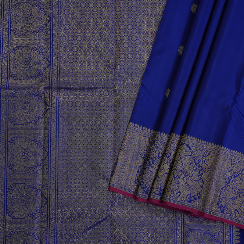 Hayagrivas Blue Kanjivaram Silk Saree BBD256E10-1