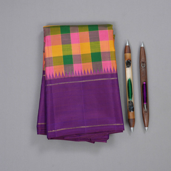 Hayagrivas Handloom Multicolor Kanjivaram Silk Saree BBD258E13-1