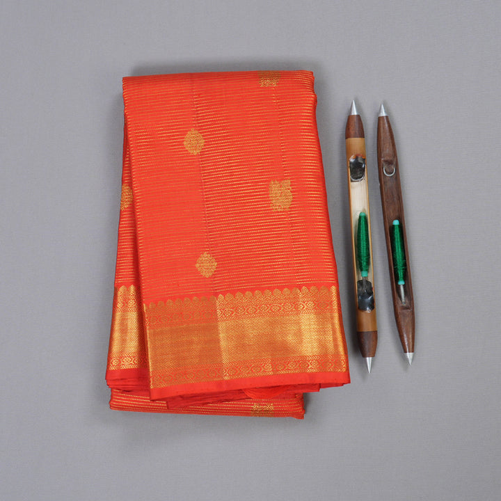 Hayagrivas Red Kanjivaram Silk Saree with Redish Pink Border BBD262E8-1