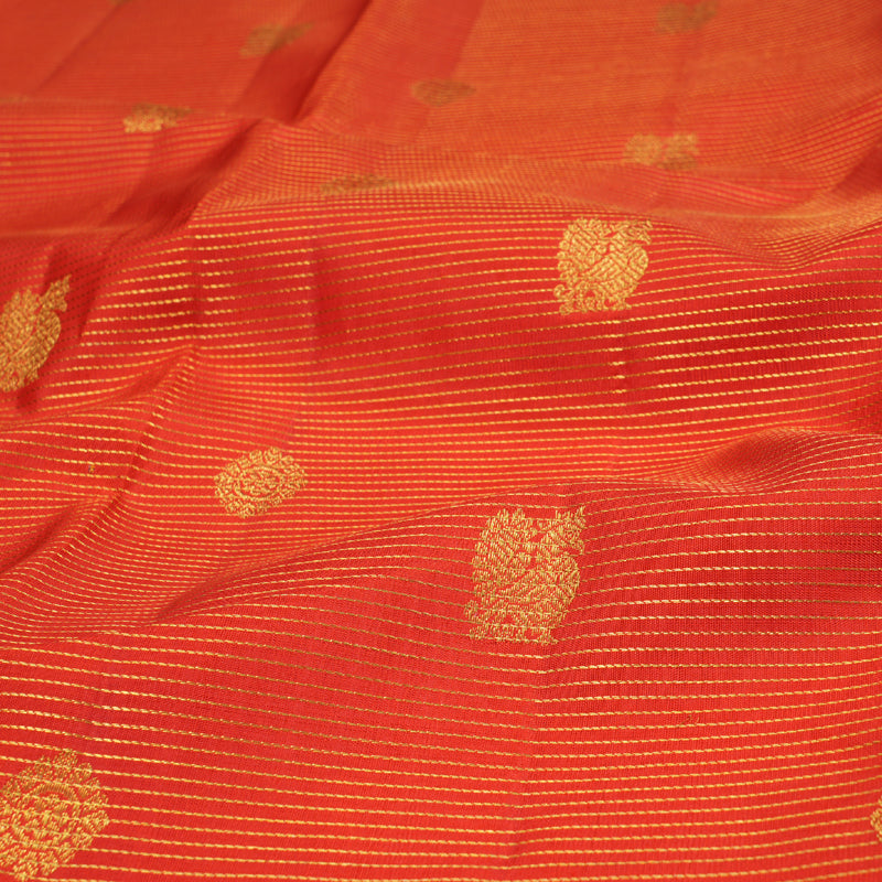 Hayagrivas Red Kanjivaram Silk Saree with Redish Pink Border BBD262E8-1