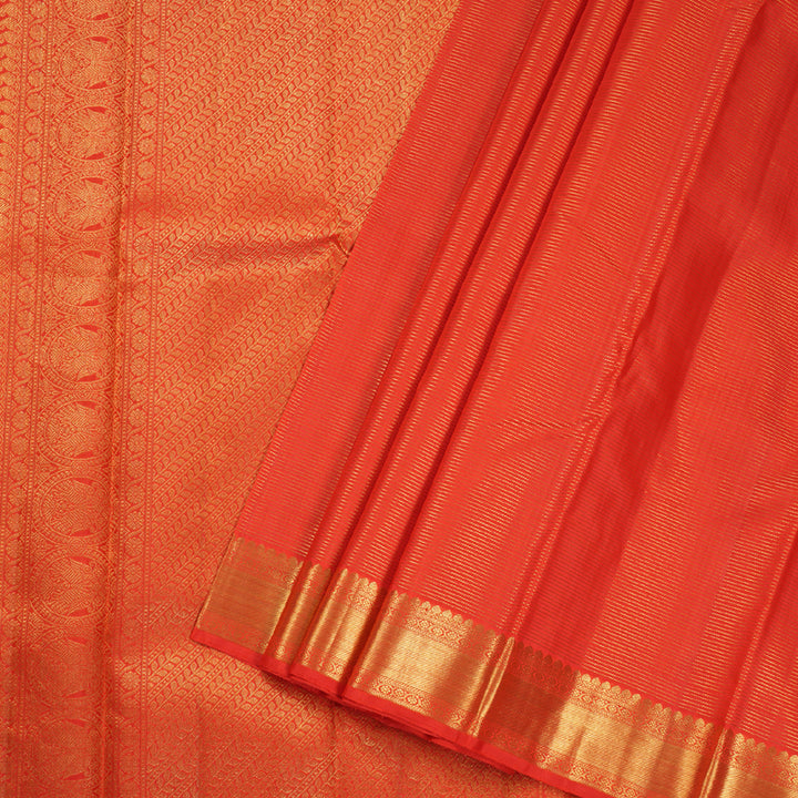 Hayagrivas Red Kanjivaram Silk Saree with Redish Pink Border BBD262E8-1