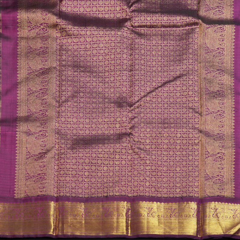 Hayagrivas Sky Blue Handloom Kanjivaram Silk Saree with Dark Purple Border BBD264E5-1